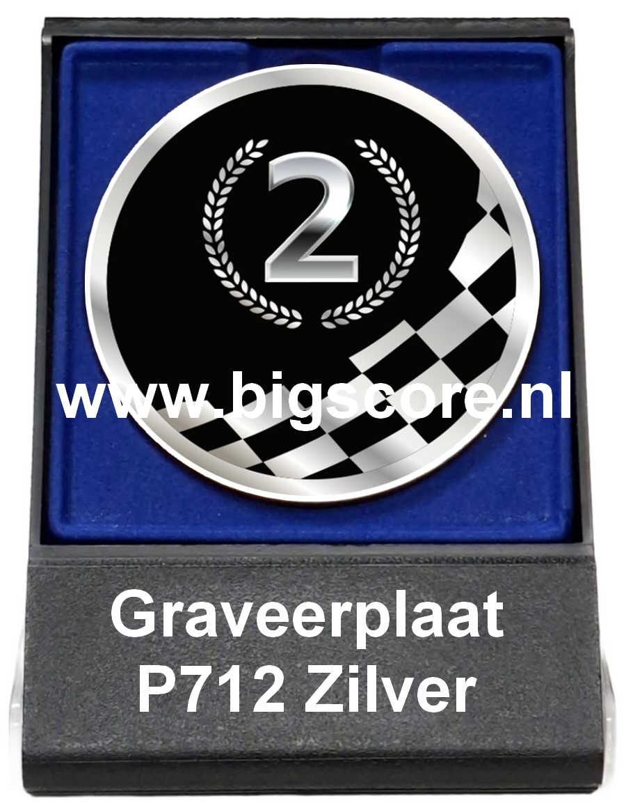 Auto-Motorsport Acryl in medailledoosje Blauw-Zwart G/Z/B